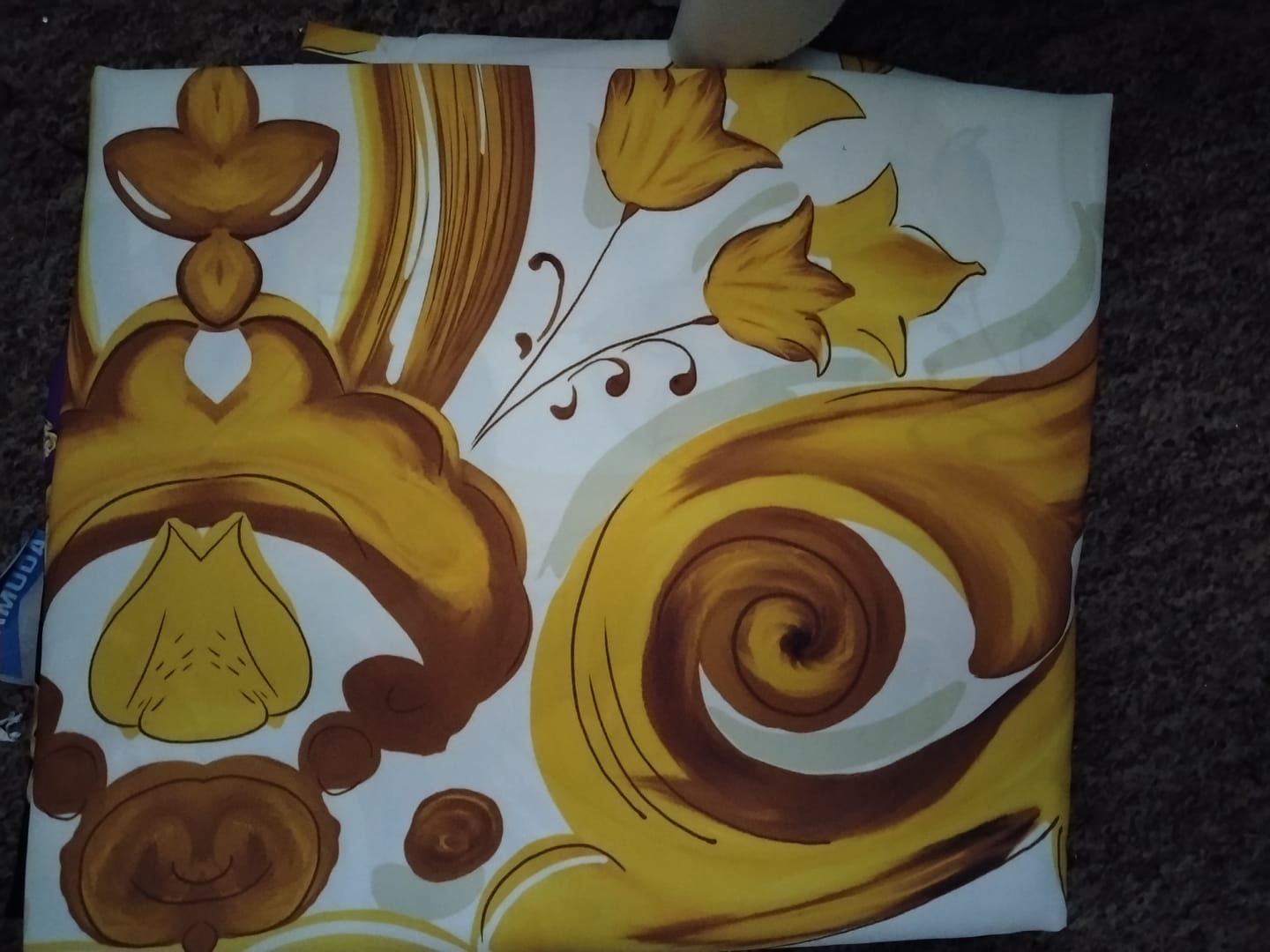 Customer photo review of Yellow Majolica Pattern Fabric by the Metre