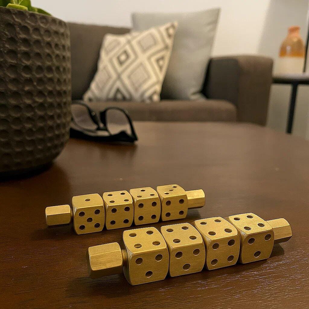Customer photo review of Brass Ramal Pass Dice for Divination — Professional Vastu, Astrology & Spiritual Consulting Set | Vastu Mandir