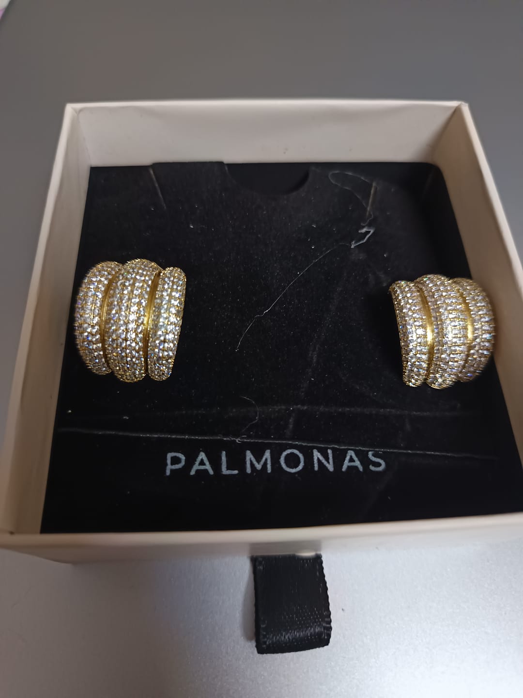 Customer photo review of Triple C Diamond Stud Earrings