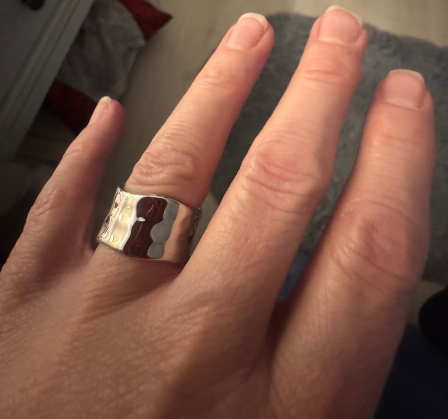 Customer photo review of Textured Band Ring