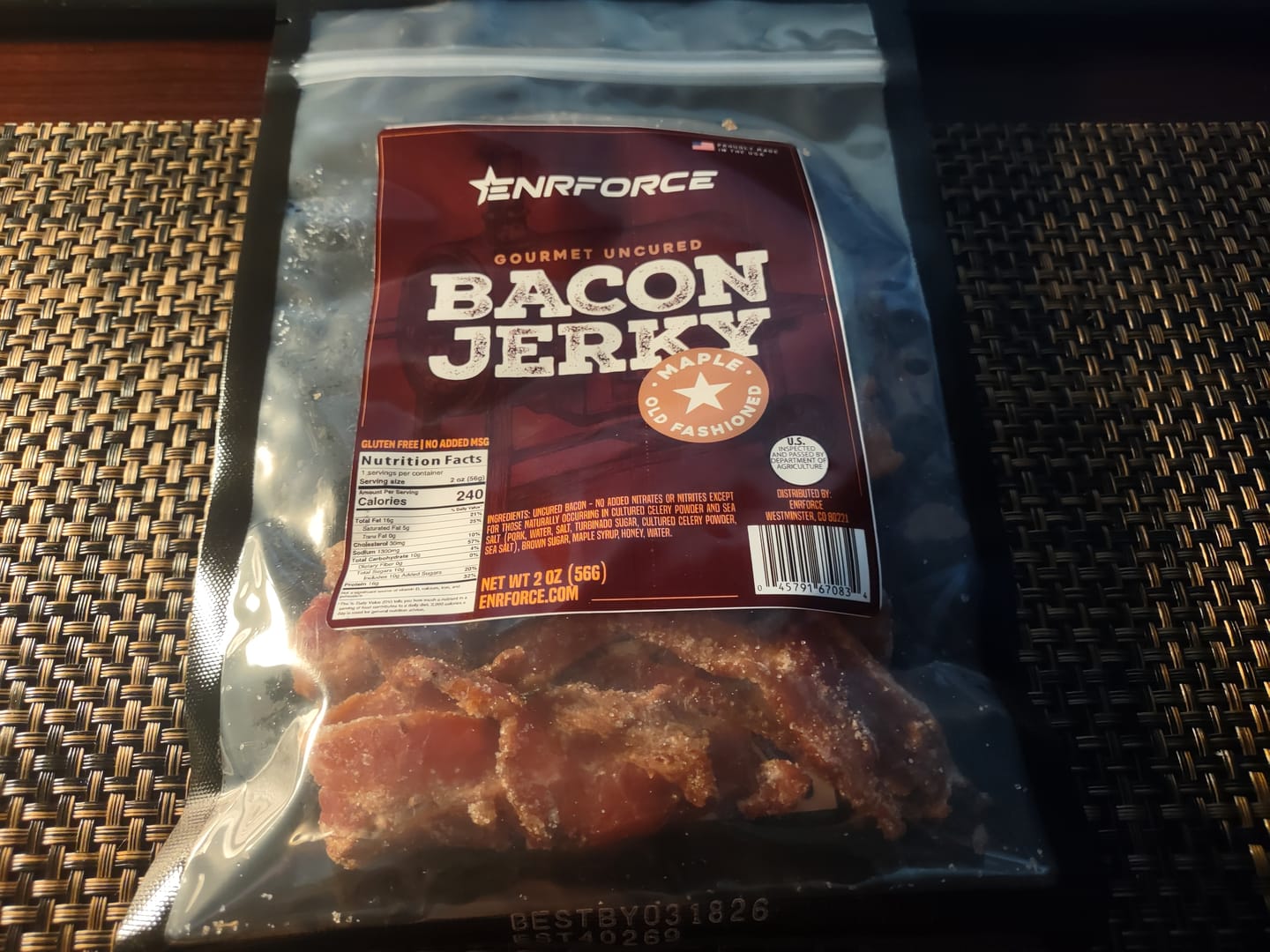 Customer photo review of Gourmet Bacon Jerky