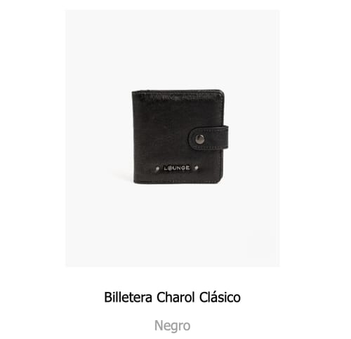 Reseña con foto de un cliente sobre Billetera Charol Clásico