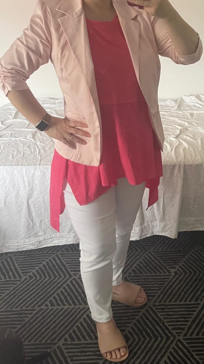 Customer photo review of STRAIGHT CROP PANT - HIGH ANKLE