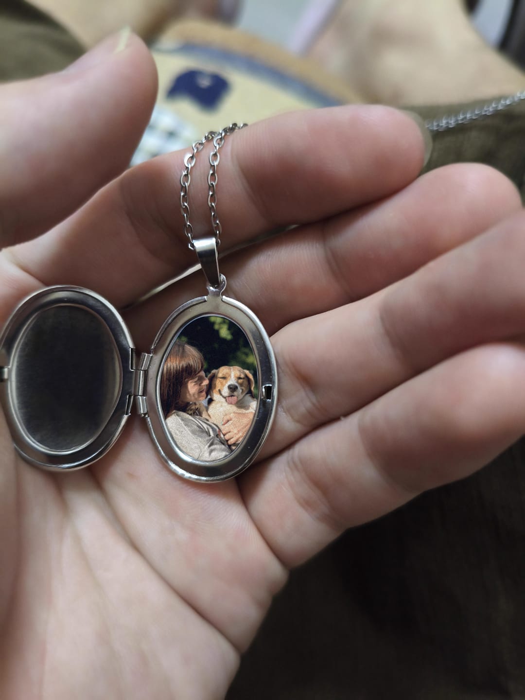 Customer photo review of Custom Photo Locket Necklace | Personalised Memory Pendant