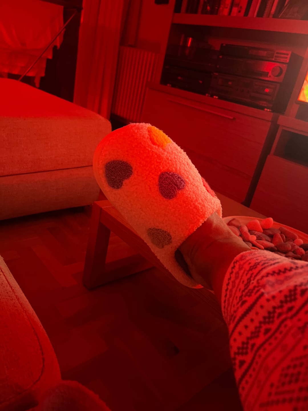 Customer photo review of Zia Colorful Heart Slippers