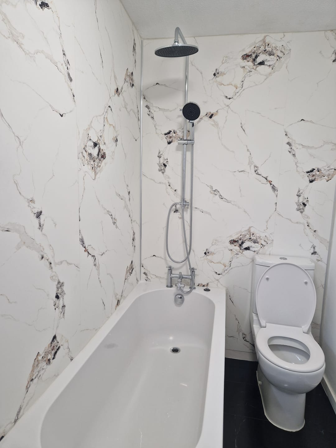 Customer photo review of 10mm Oro Gold Marble Ultra Matt Shower Panel 1M x 2.4M