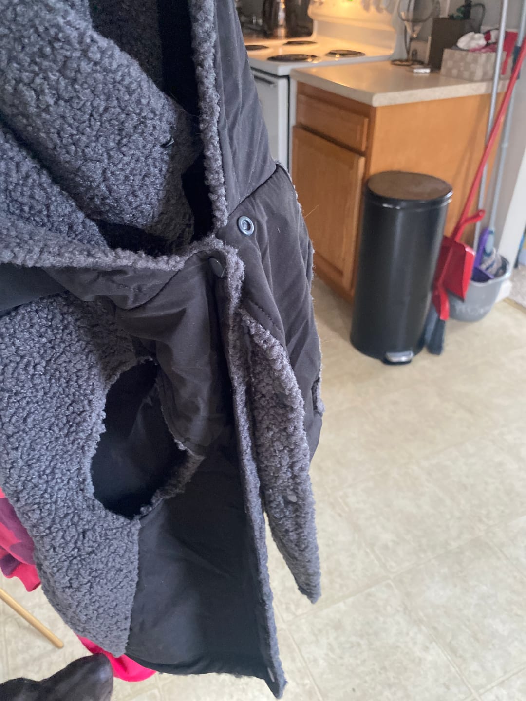 Customer photo review of Reversible Sherpa Jacket - Grey and Black
