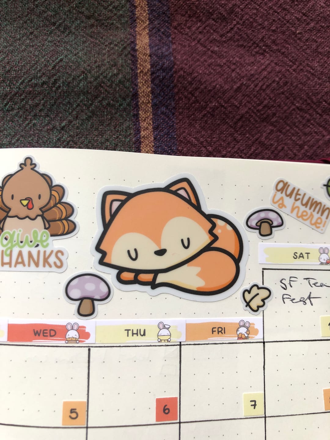 Customer photo review of Autumn Foxes Die Cut Stickers (Set of 5)