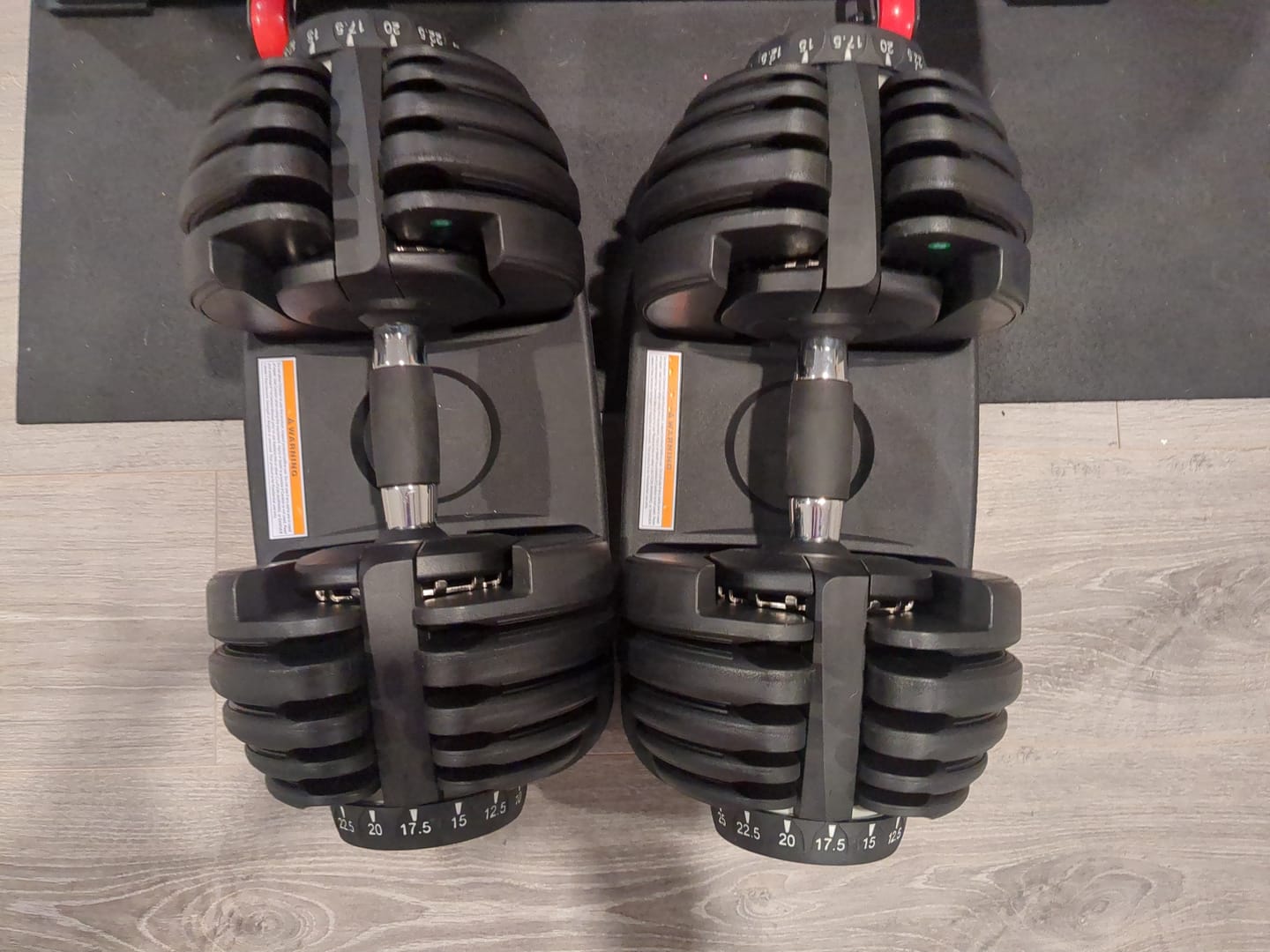 Customer photo review of Ensemble de 2 Haltères Ajustables (5 à 52,5lb)