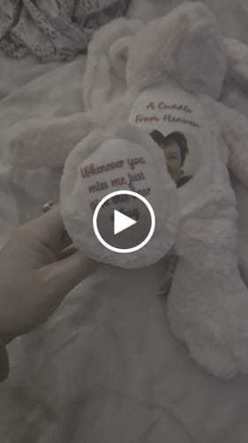 Customer video review of A Cuddle from Heaven Personalised Photo Teddy Bear