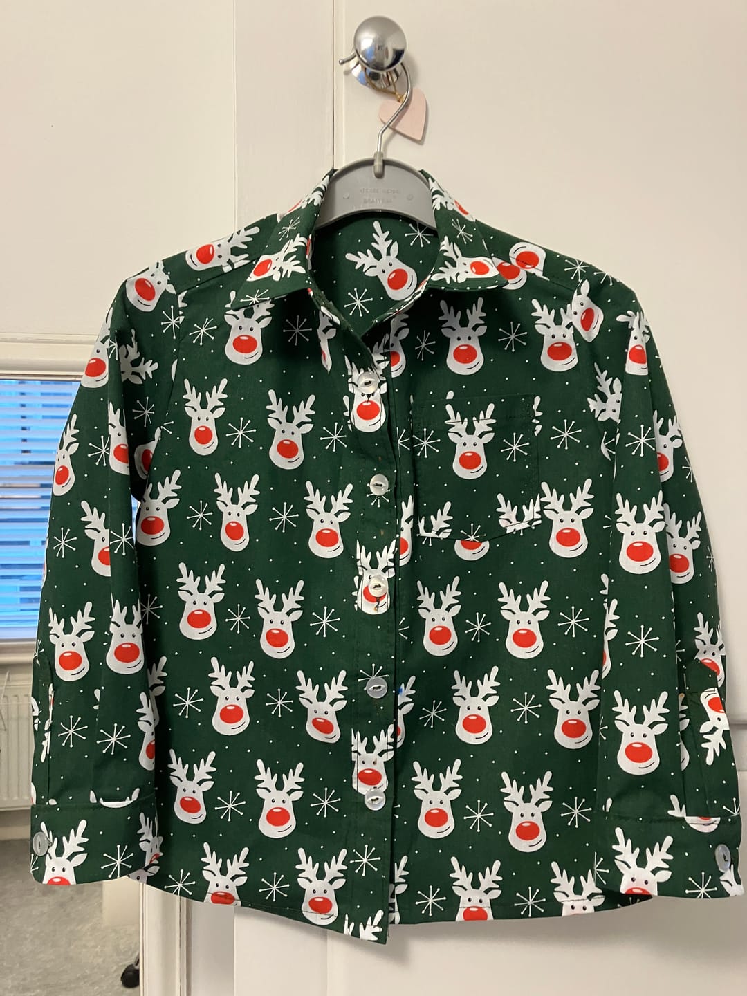 Customer photo review of White Reindeer Faces Polycotton Fabric