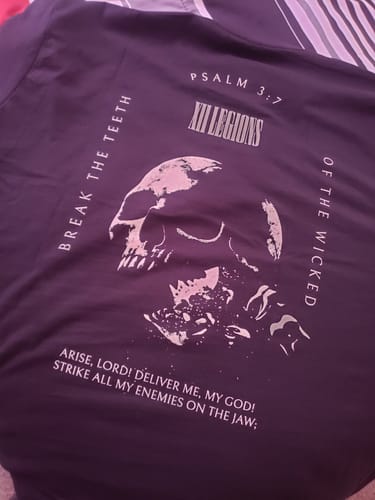 Customer photo review of PSALM 3:7 T-shirt