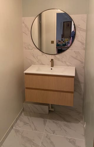 Customer photo review of Mitigeur de salle de bain or brossé