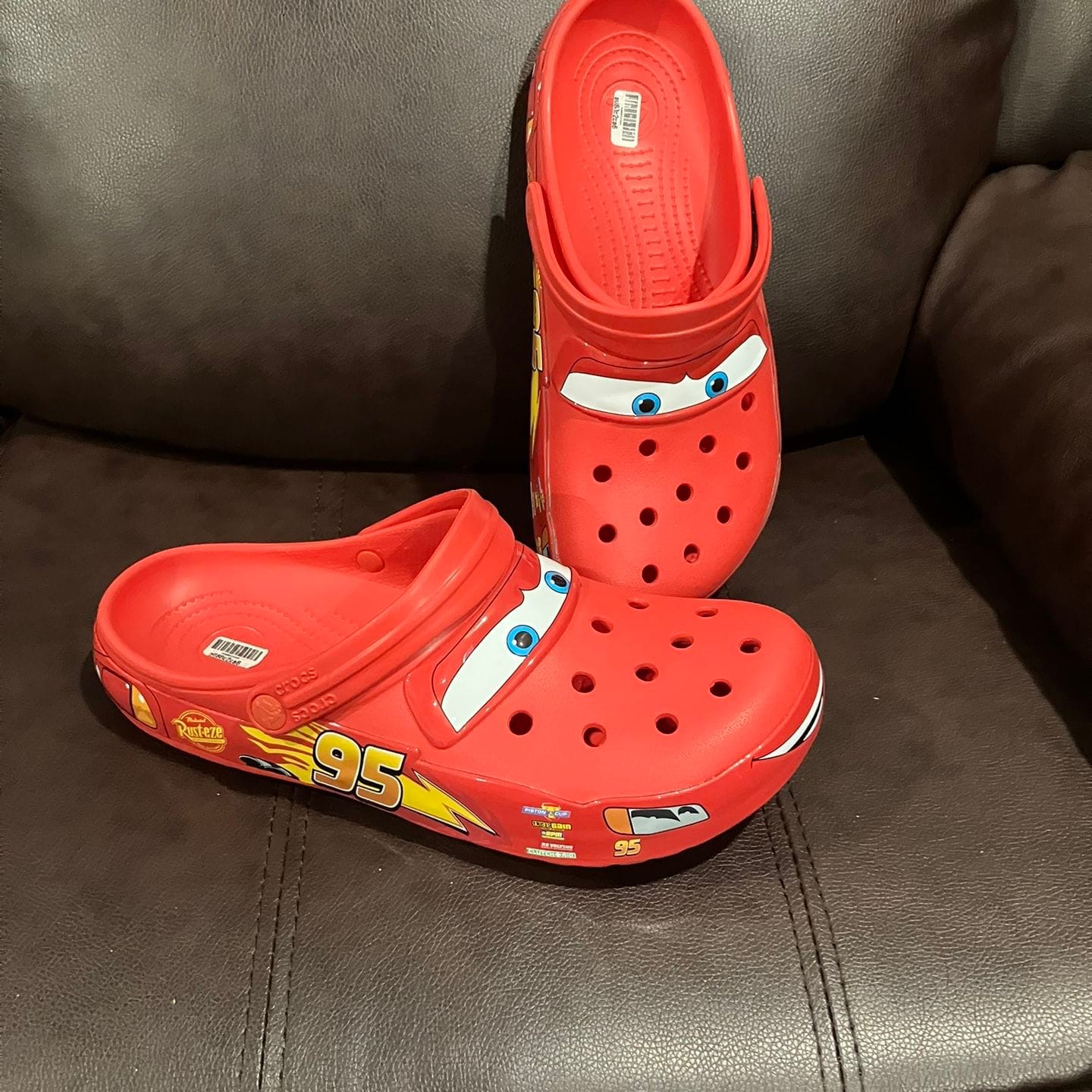 Customer photo review of Lightning McQueen Crocs – Red