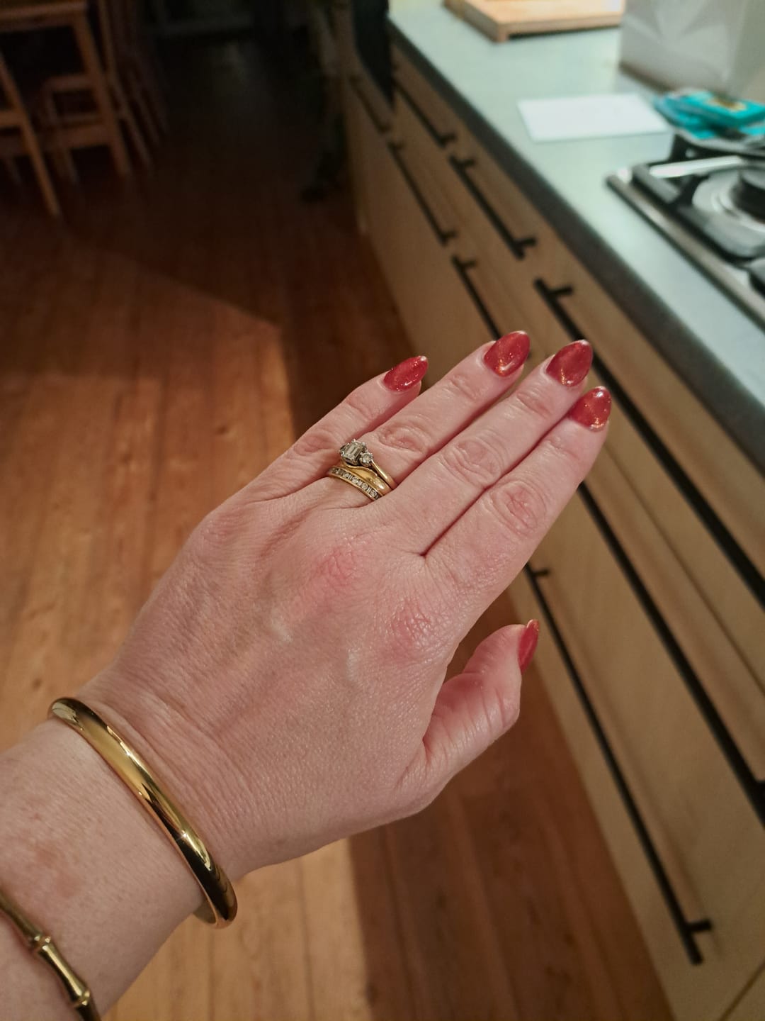Customer photo review of Classic Chunky Gold Bangle