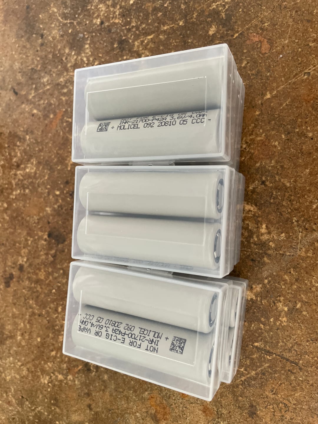 Customer photo review of Molicel P42A 21700 4200mAh 45A Battery