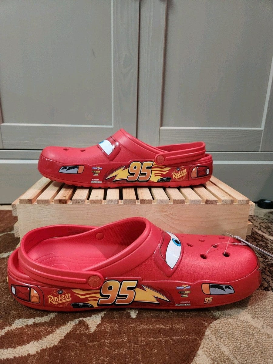 Customer photo review of Lightning McQueen Crocs – Red