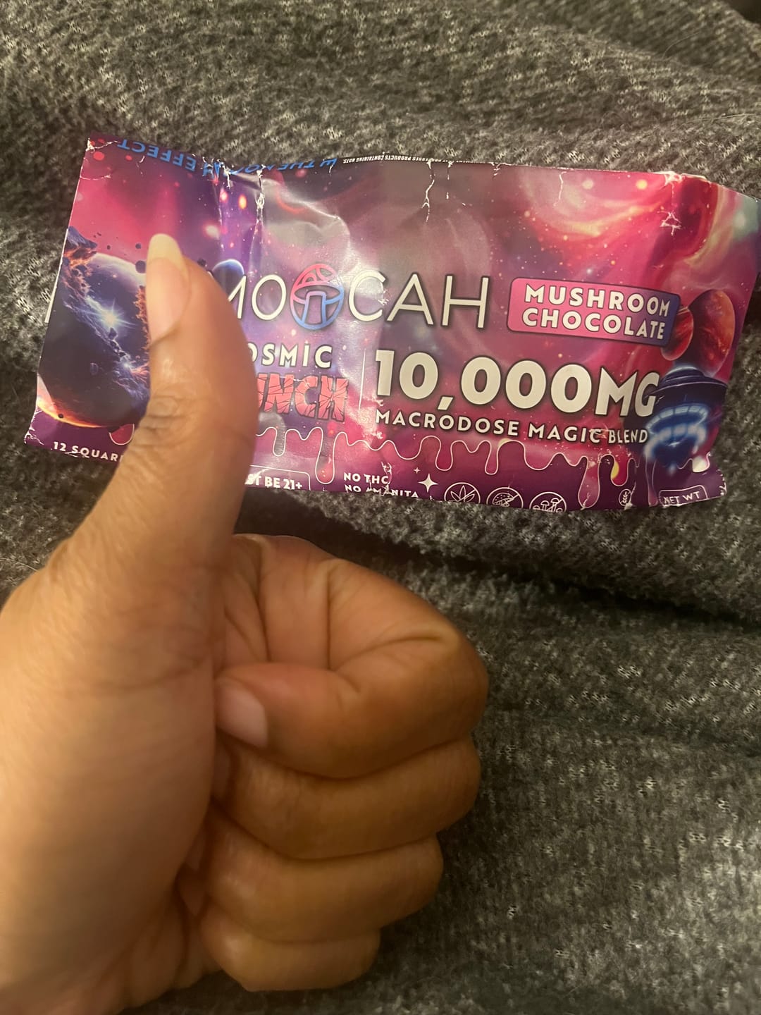 Customer photo review of Mega-Dose Mushroom Chocolates - Cosmic Crunch