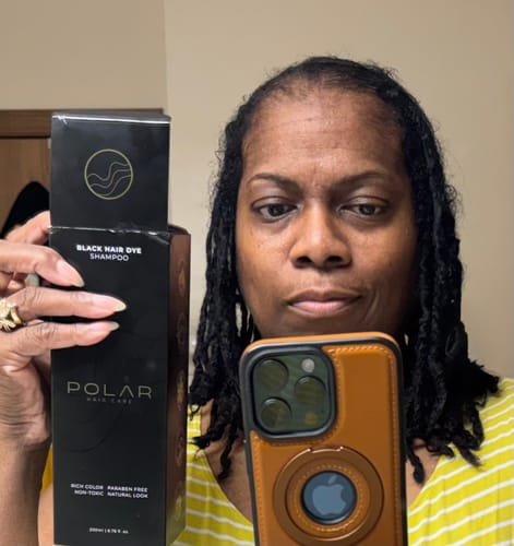 Customer photo review of Instant Dye Shampoo