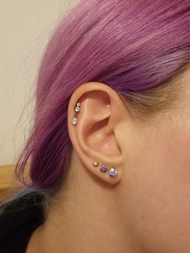 Customer photo review of Dangle flatback stud silver