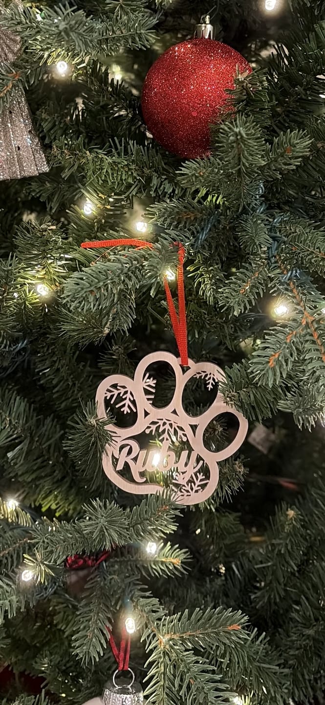 Customer photo review of Personalized Pet Christmas Ornament