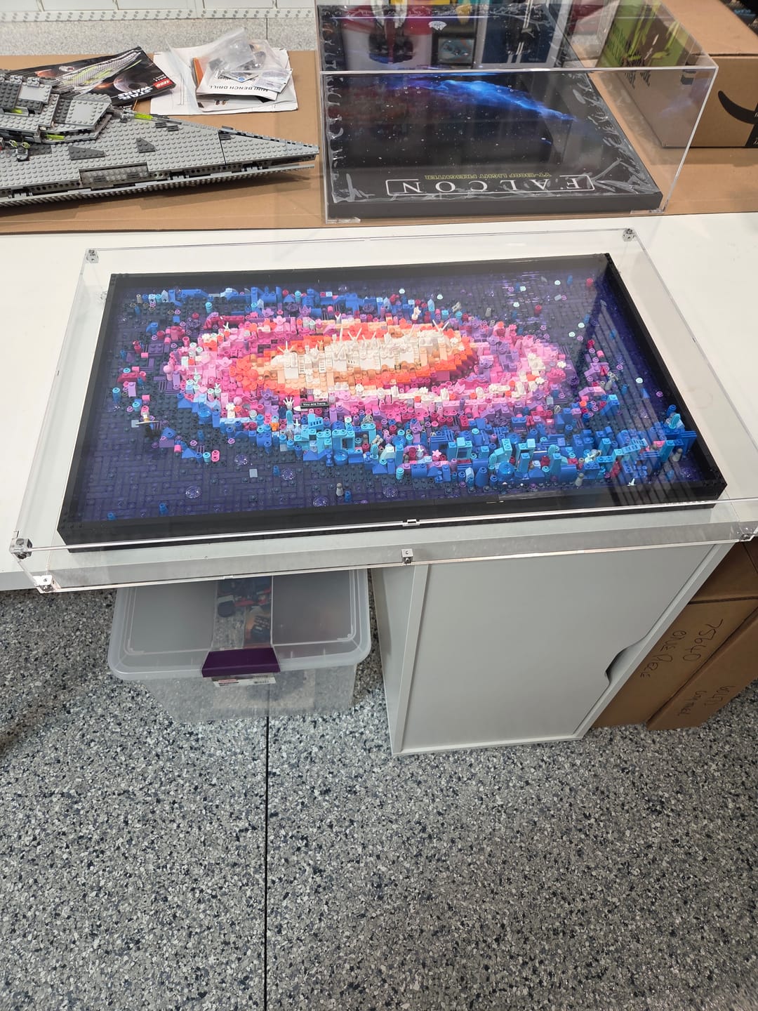 Customer photo review of Wall Mounted Display Case for LEGO® 31212 Art The Milky Way Galaxy