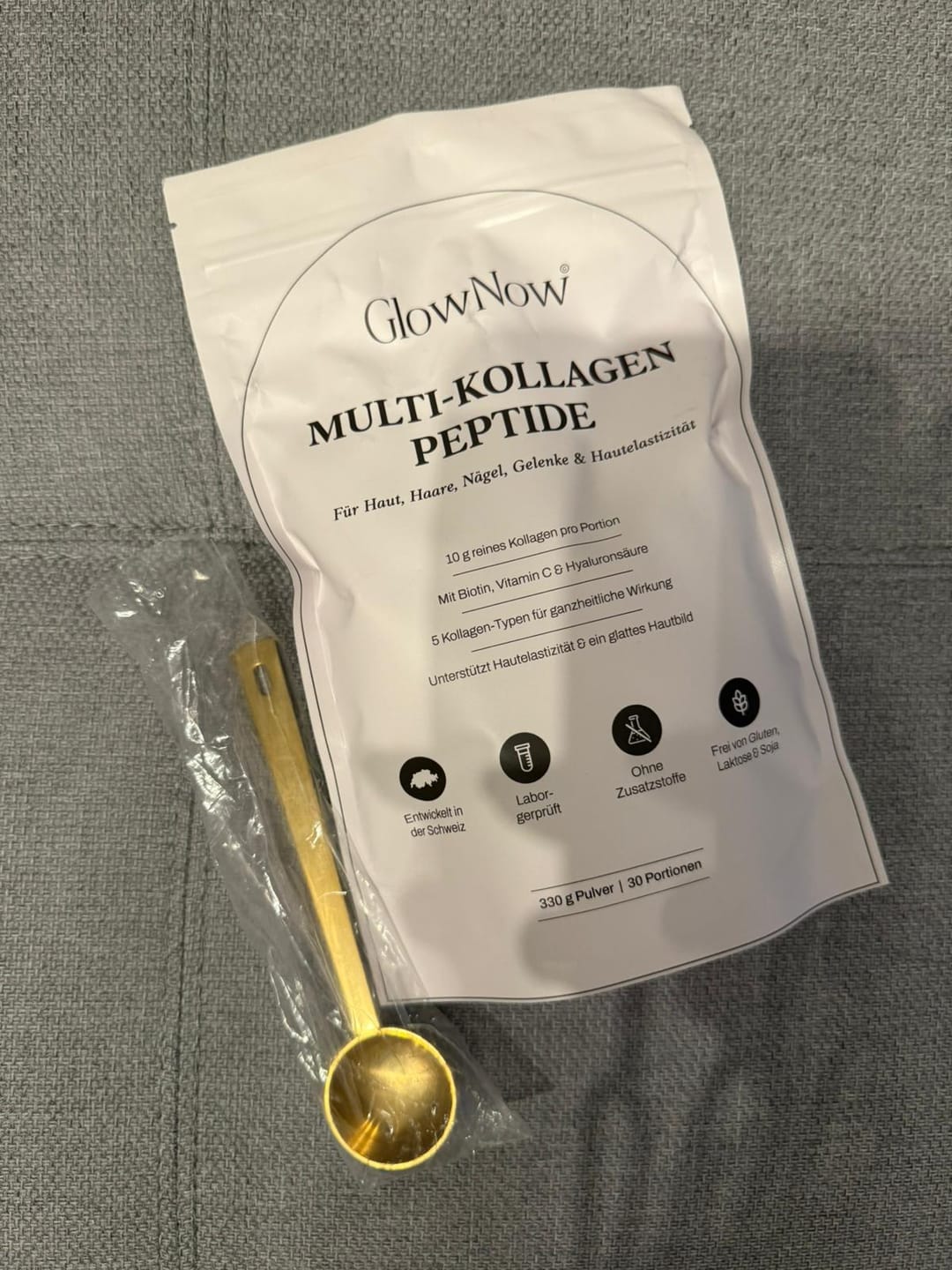 Customer photo review of GlowNow Multi-Kollagen Peptide