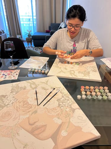 Customer photo review of Velo de rosas (Pintura por Números) 40x50 cm