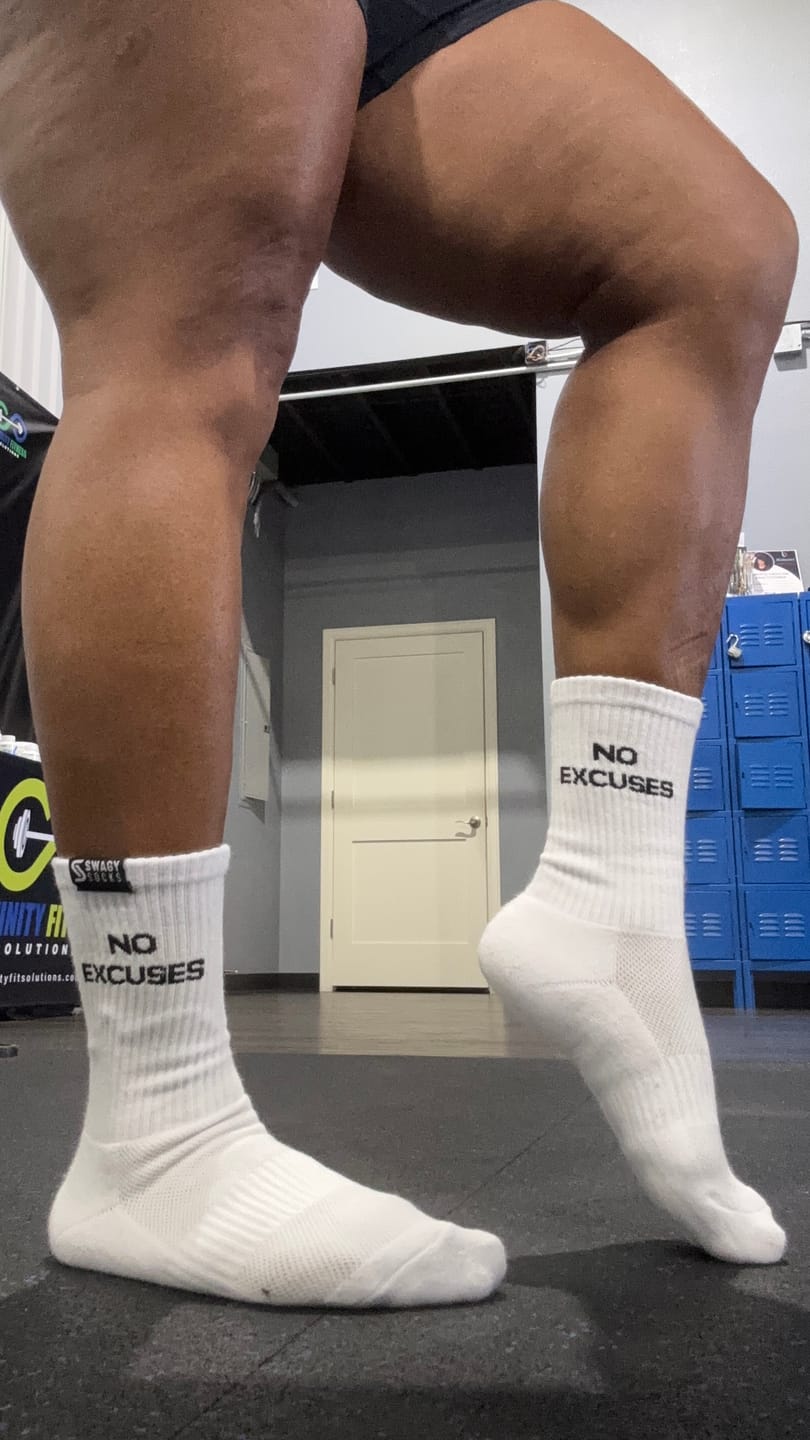 Customer photo review of No Excuses - Crew Workout Socks