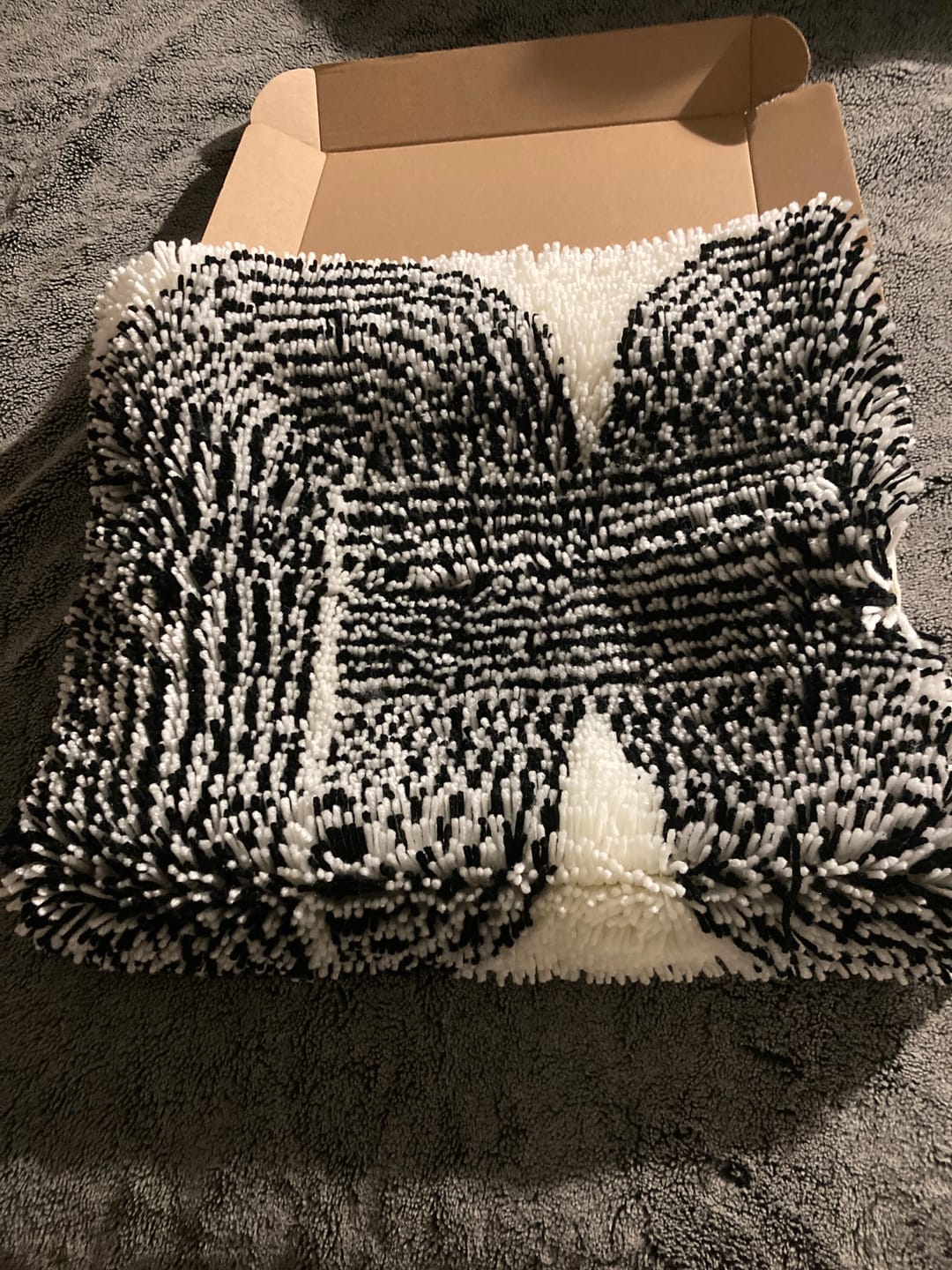 Customer photo review of Woven Illusion Latch Hook Cushion Craft Kit