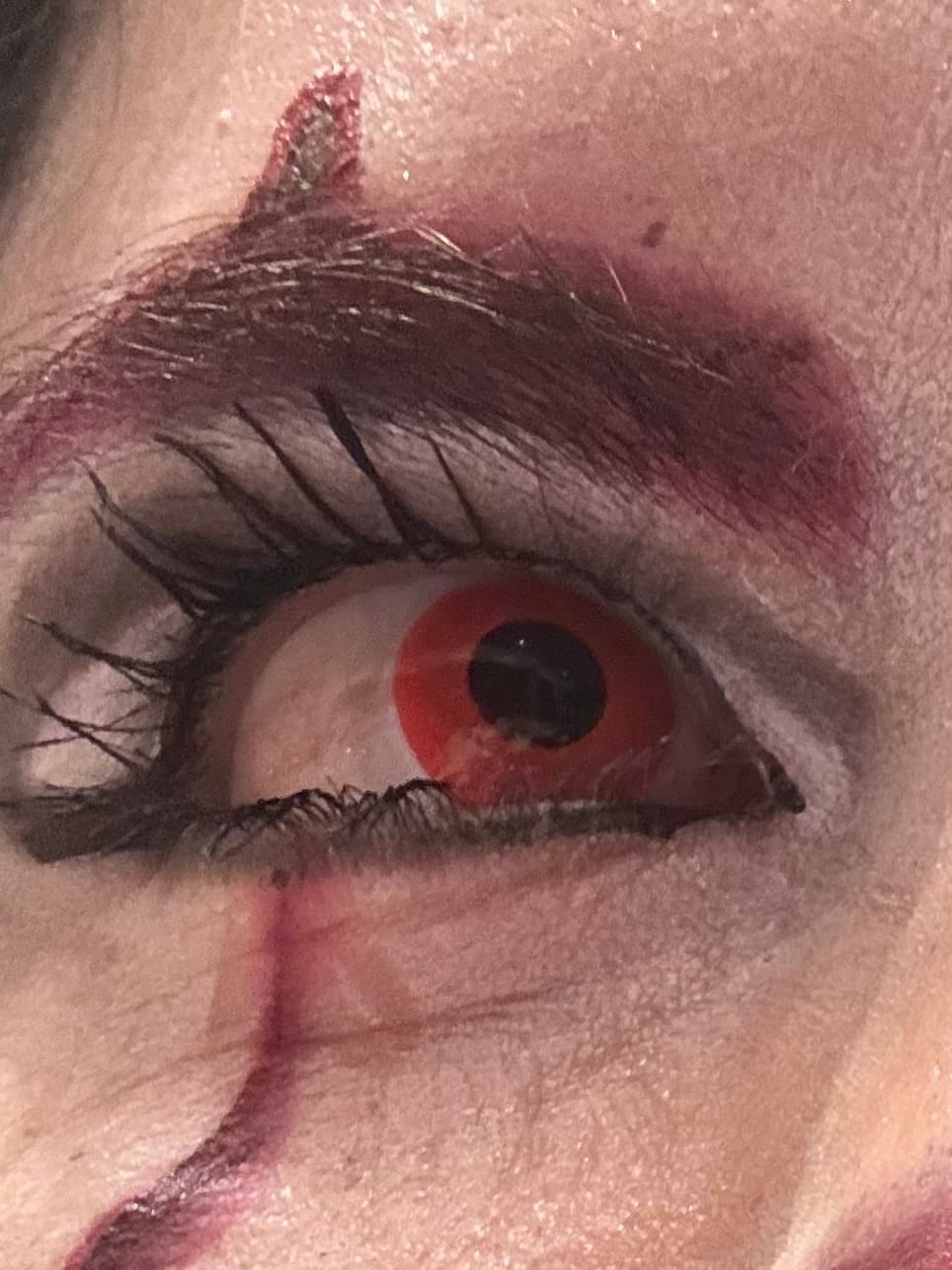 Customer photo review of Halloween Redout Prescription Colored Contact Lenses