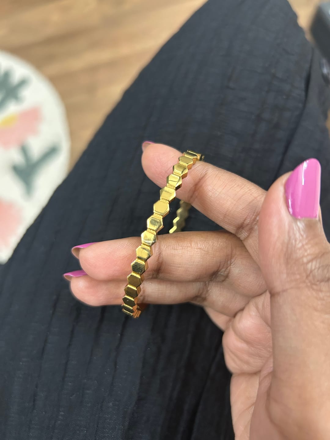 Customer photo review of Modern Mosaic Bangle Bracelet