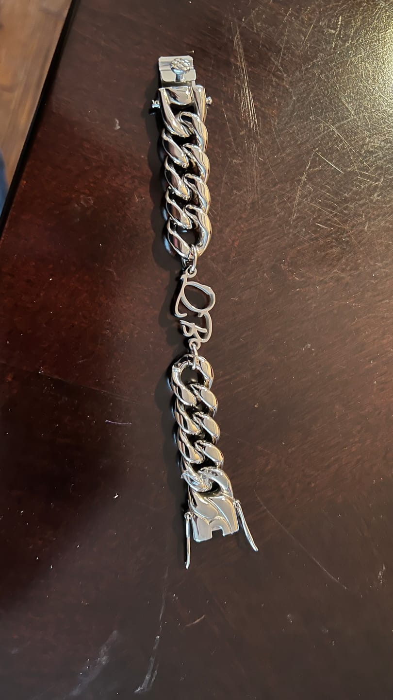 Customer photo review of Custom Initials | Adorn Cuban Bracelet (16mm)