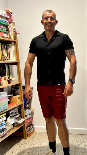 Customer photo review of Havana Cuban Collar Stretch Knit Shirt - Black