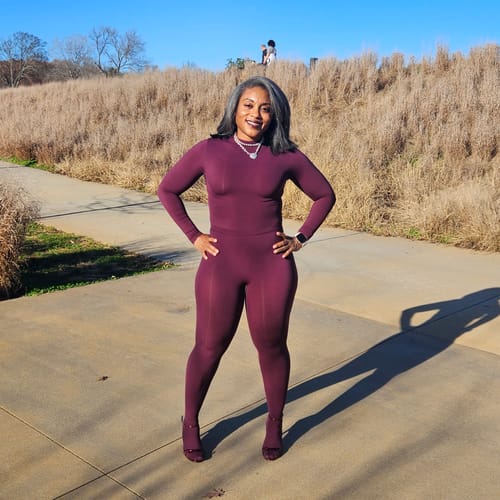 Customer photo review of Naked Mock Neck Bodysuit
