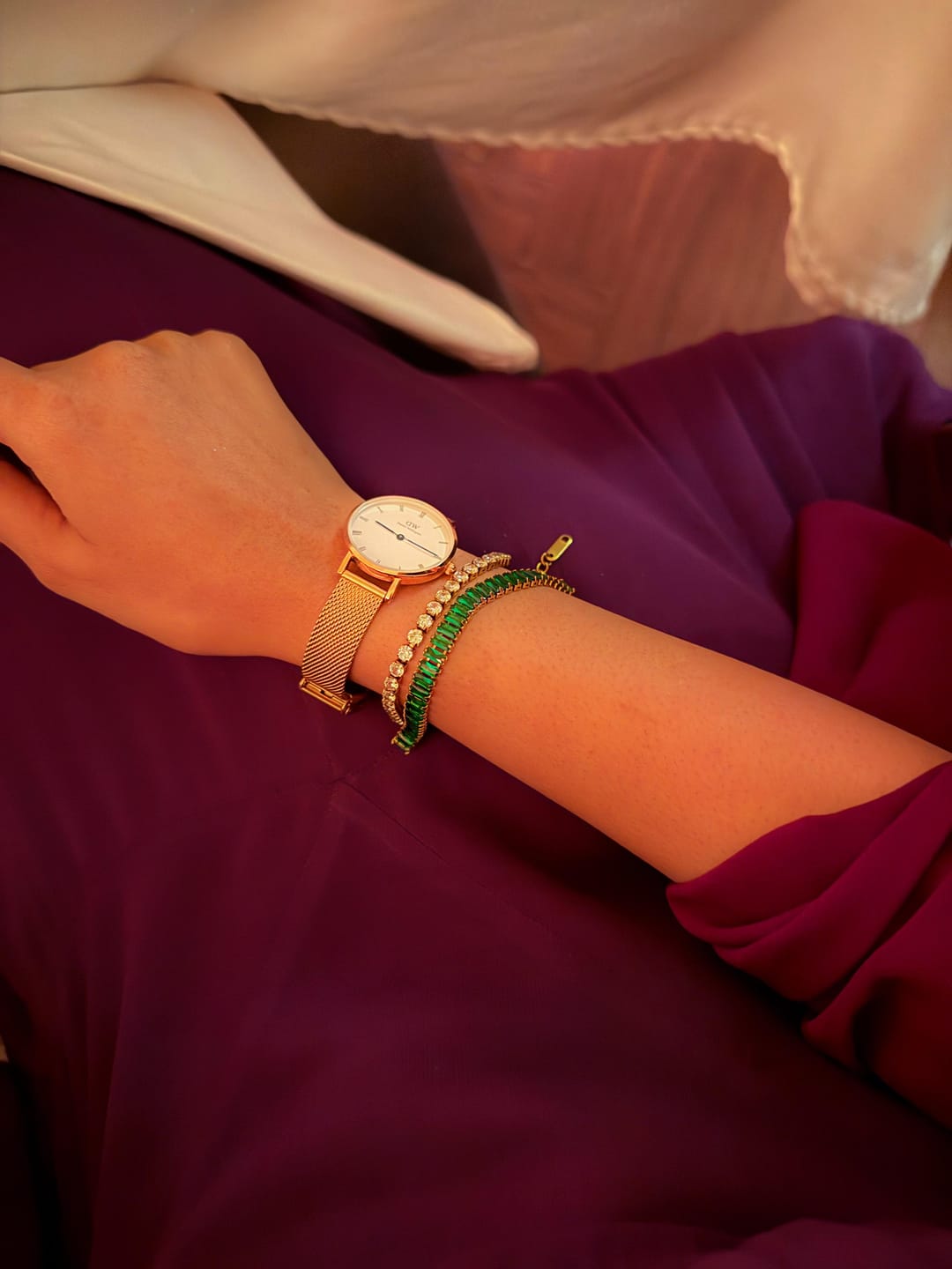 Customer photo review of Green Baguette Tennis Bracelet