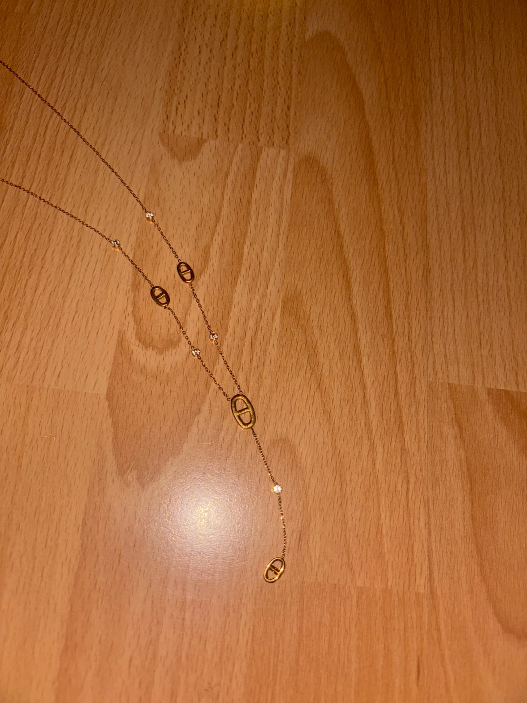 Customer photo review of Elegance Deluxe Y Kette 14K Vergoldet