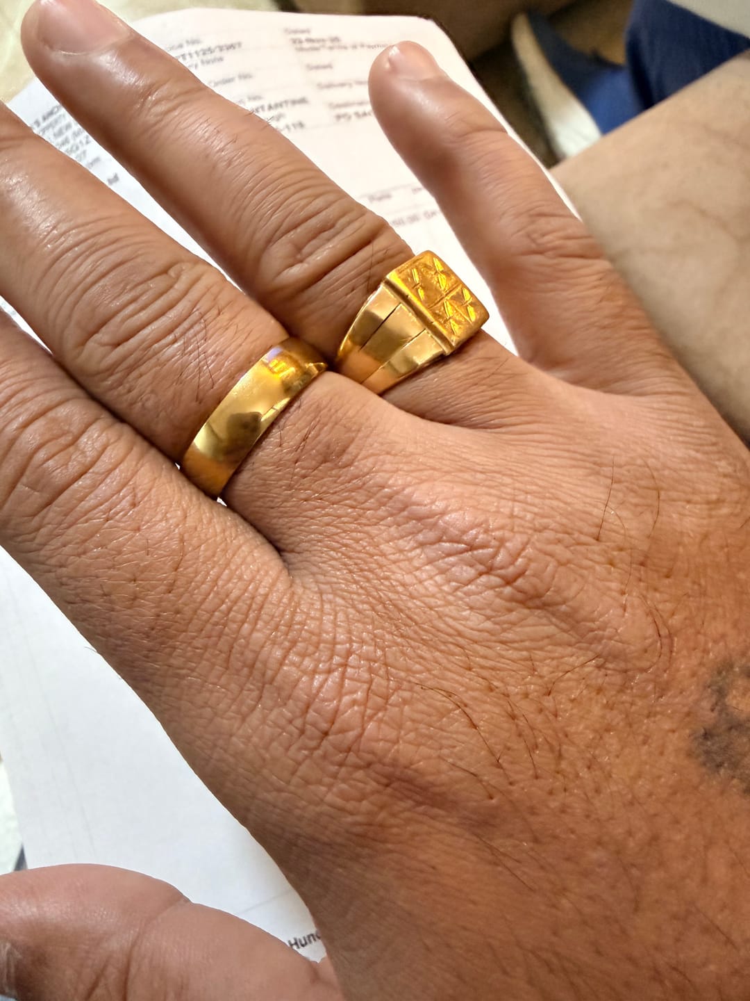 Customer photo review of Plain Gold Band Ring