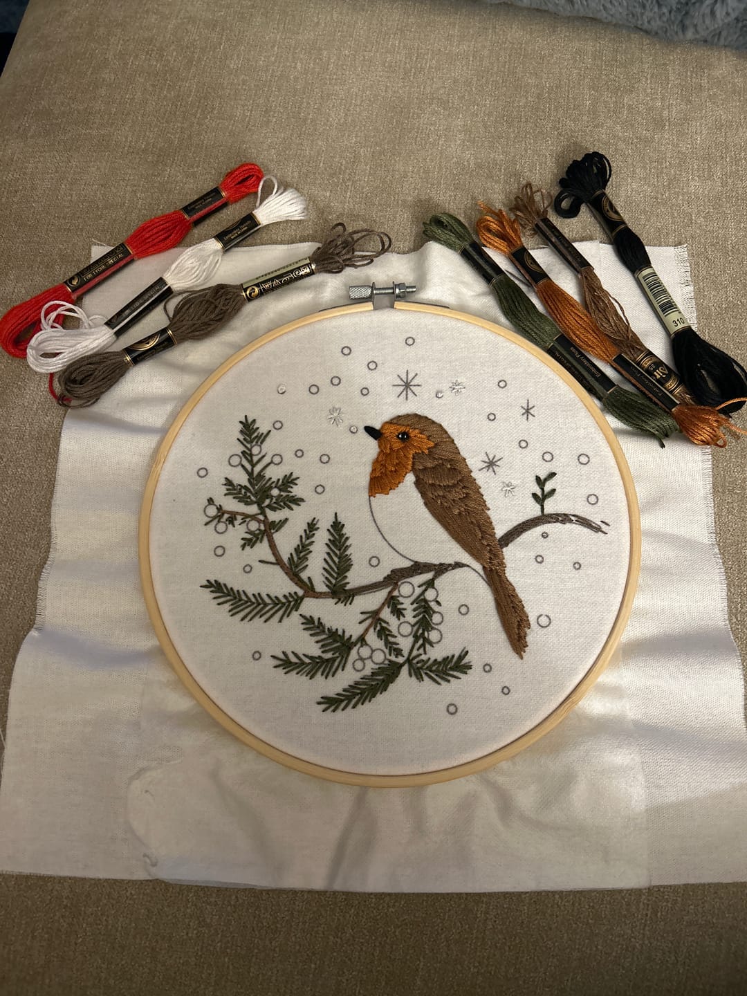 Customer photo review of Rubbyoo Embroidery Kit - Winter Bird
