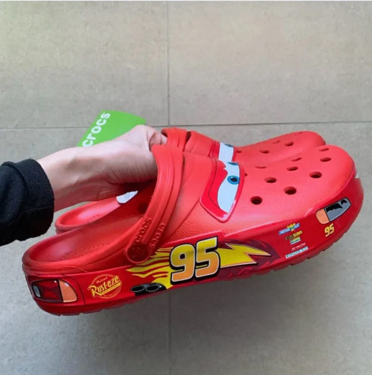 Customer photo review of Lightning McQueen Crocs – Red