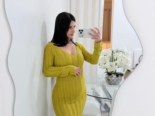 Customer photo review of Knit V-Neck Maxi Dress