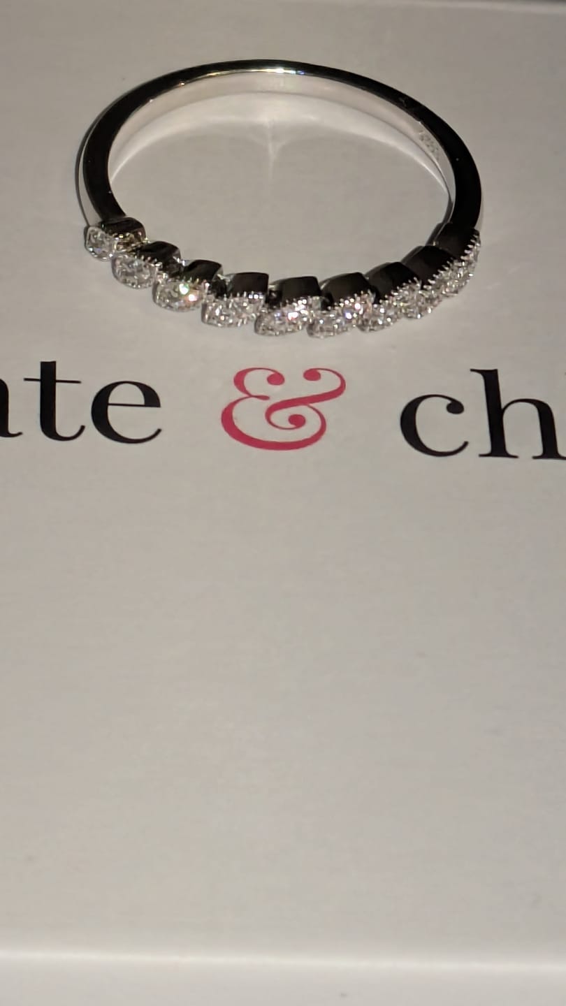 Customer photo review of Tori 18k White Gold Plated Ring with Round Cut Swarovski Crystals