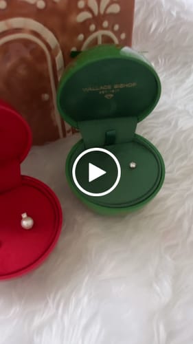 Customer video review of Freshwater Pearl & Cubic Zirconia Stud Earrings in Sterling Silver in Red Bauble
