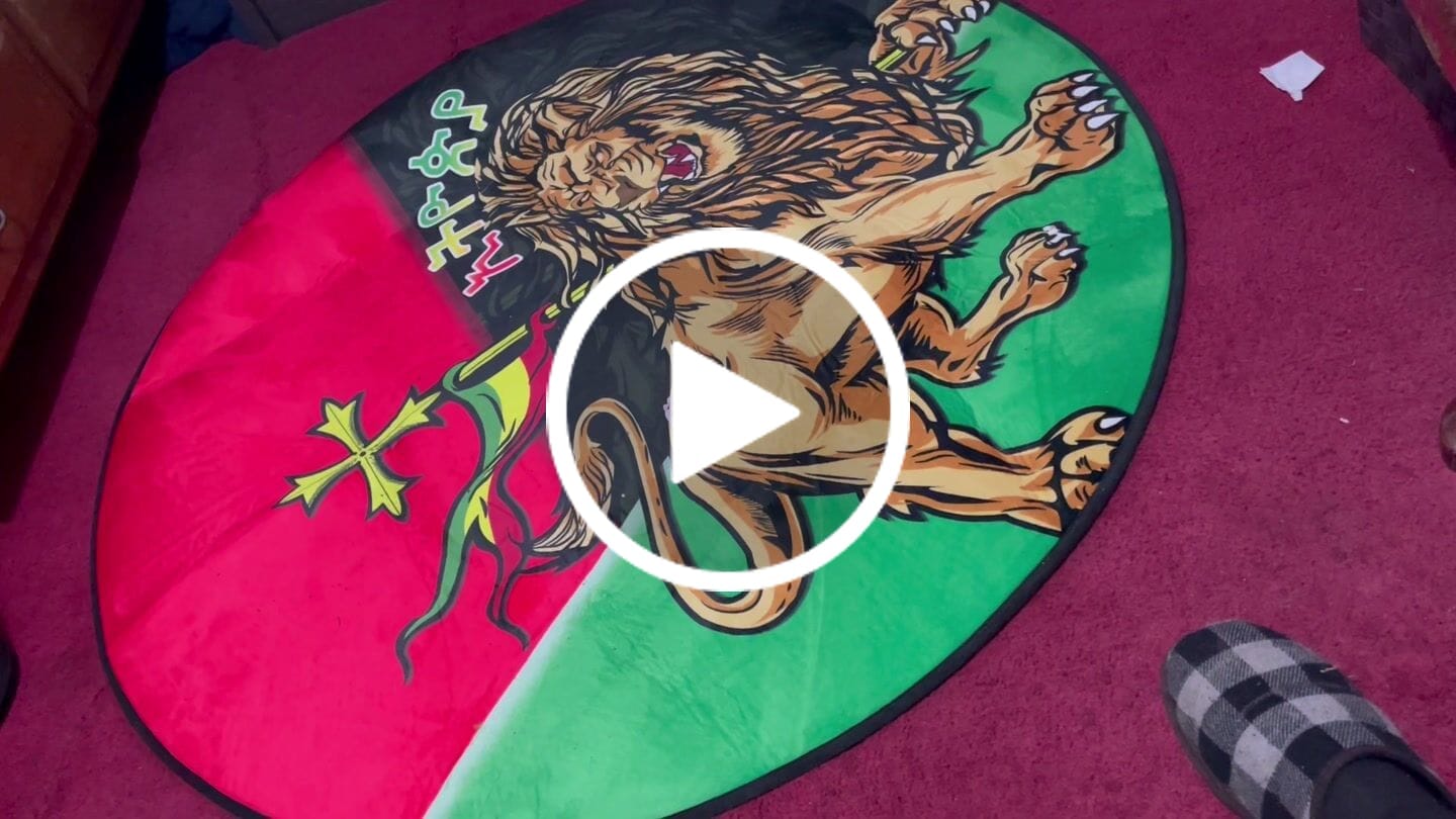 Customer video review of Ethiopia Lion of Judah Round Carpet Ethiopia Empire 1270-1974 LT15