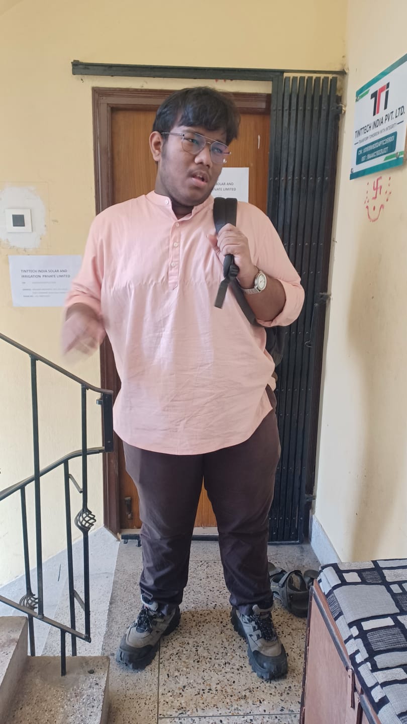 Customer photo review of Men Salmon Pink Airy Linen Short Kurta