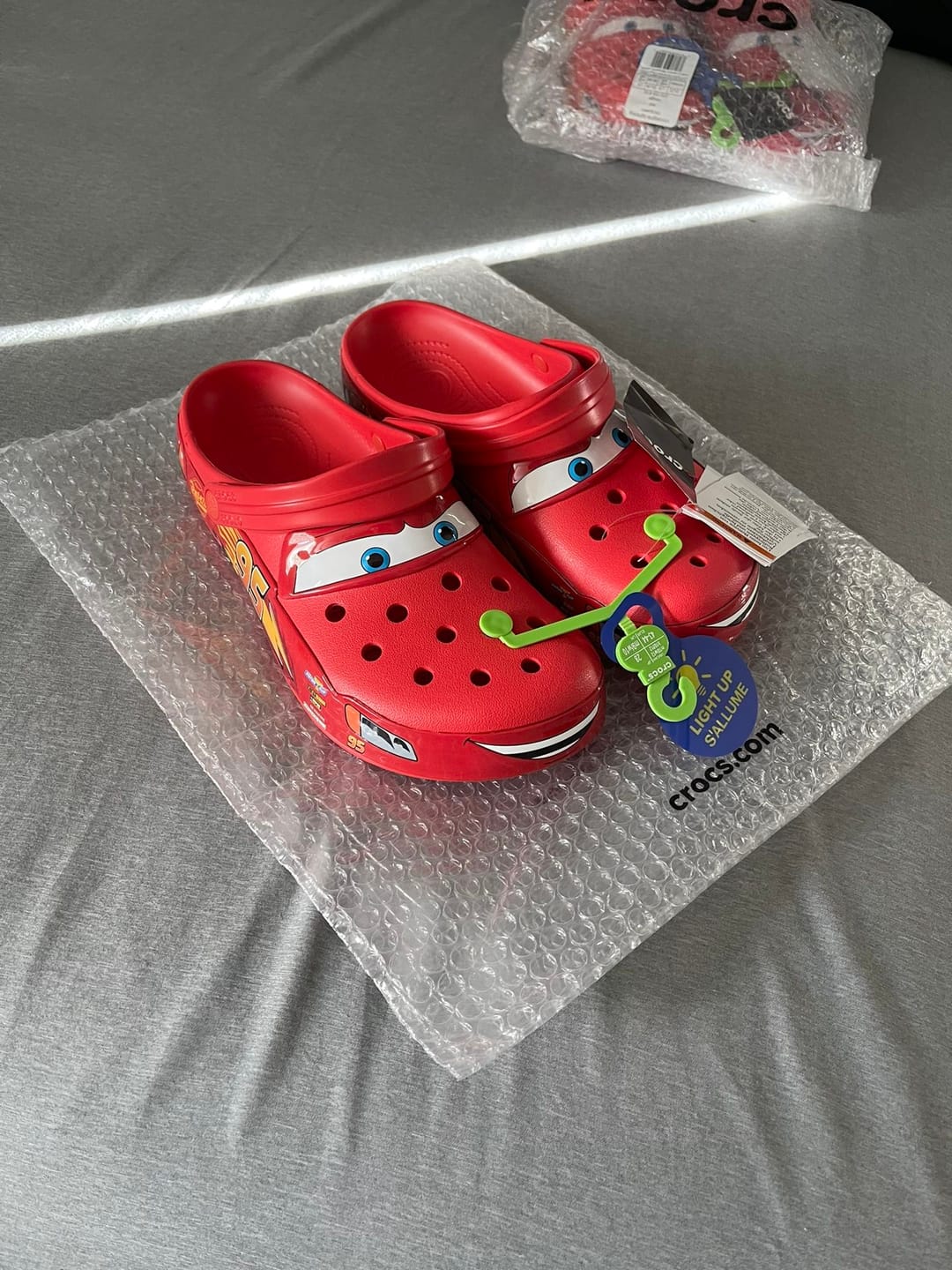 Customer photo review of Lightning McQueen Crocs – Red
