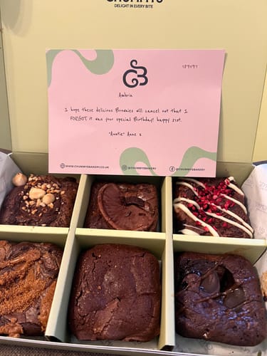 Customer photo review of Happy Birthday Mixed Box of Postal Brownies Delivered To Your Door