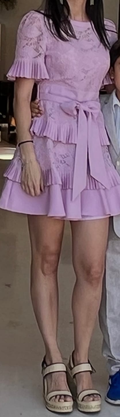 Customer photo review of Vestido corto moño Pink
