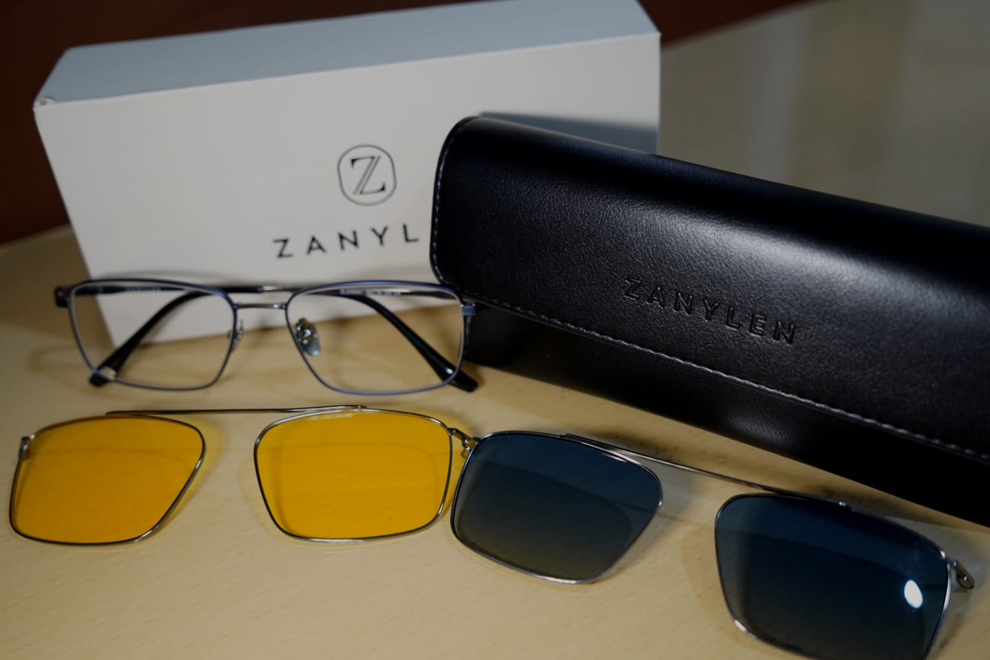 Customer photo review of Steven | Hypoallergenic Titanium Rectangular Magnetic Clip-on Eyeglasses Sunglasses