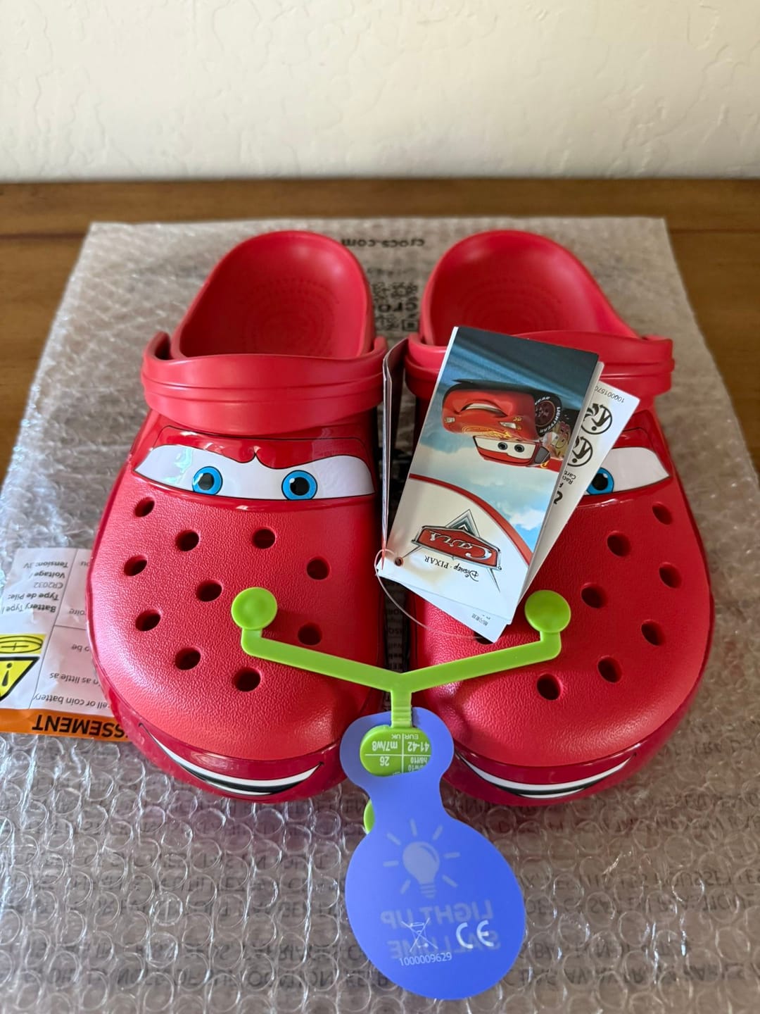 Customer photo review of Lightning McQueen Crocs – Red